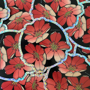 Sakura Blossom 3” holographic sticker