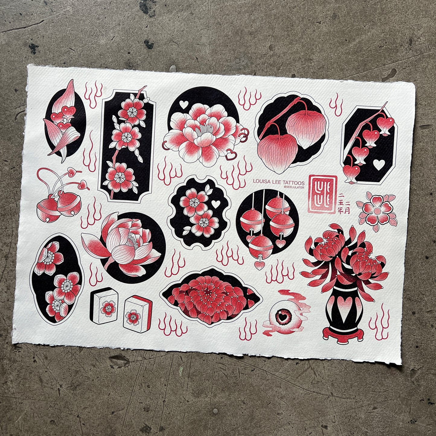 Valentines Day A3 flash sheet - Cherry pink ver.