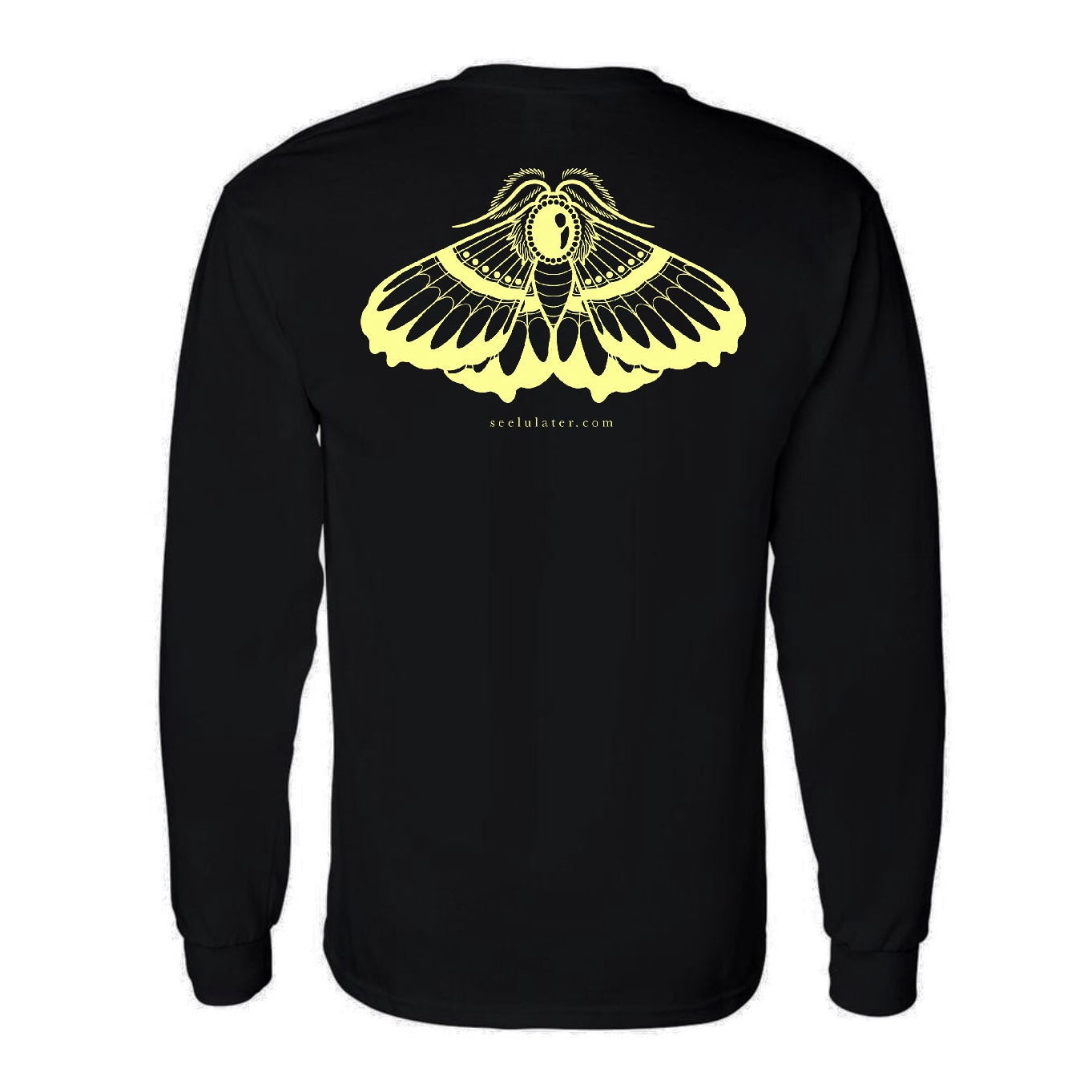 Moth screen printed long sleeve t-shirt