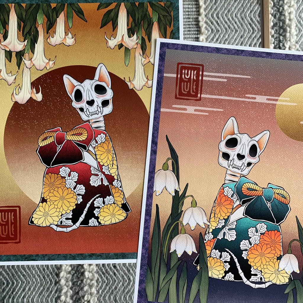 Bakeneko prints - set of 2 bundle