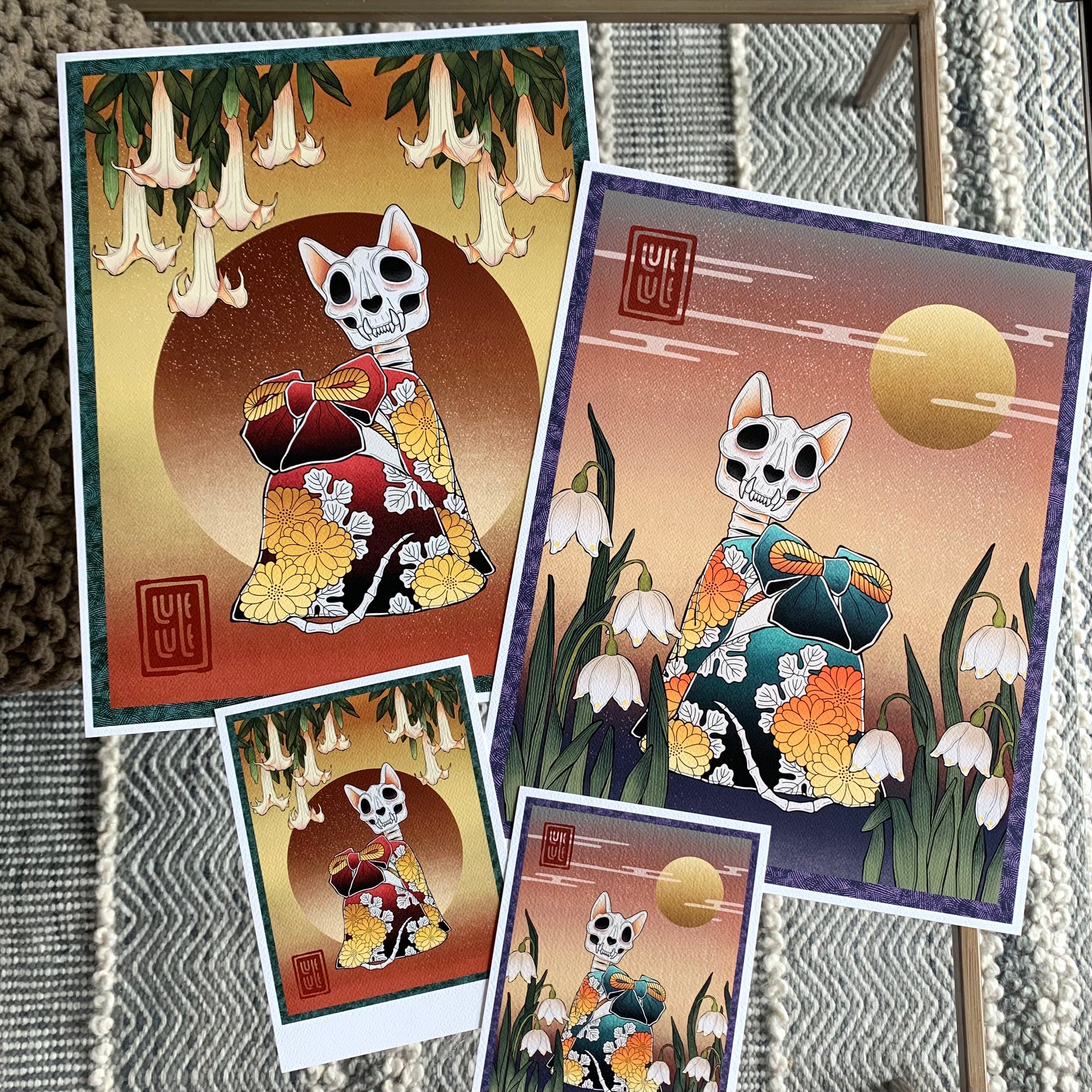 Bakeneko prints - set of 2 bundle