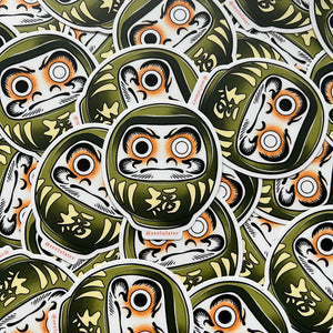 Green Daruma 3” sticker