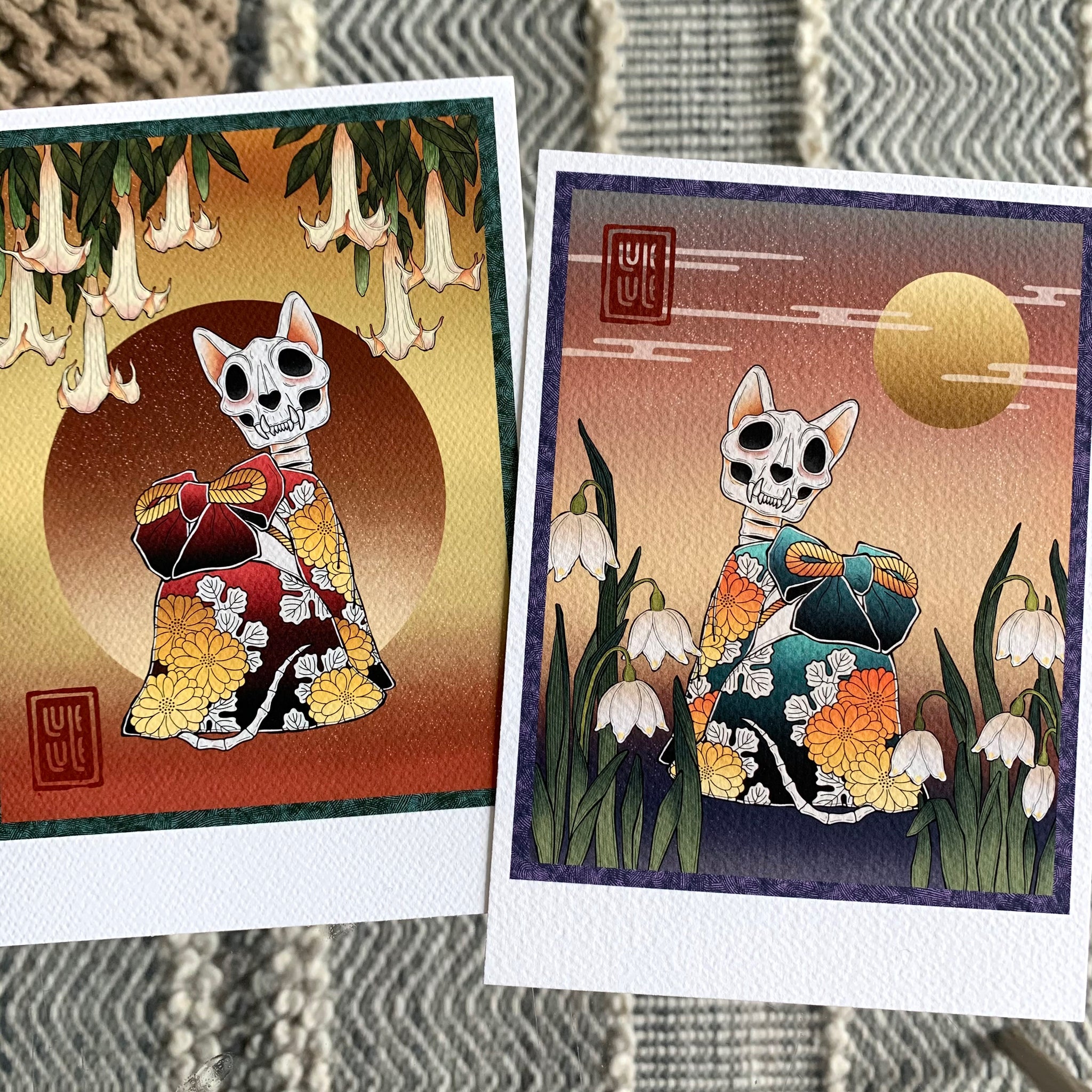 Bakeneko prints - set of 2 bundle